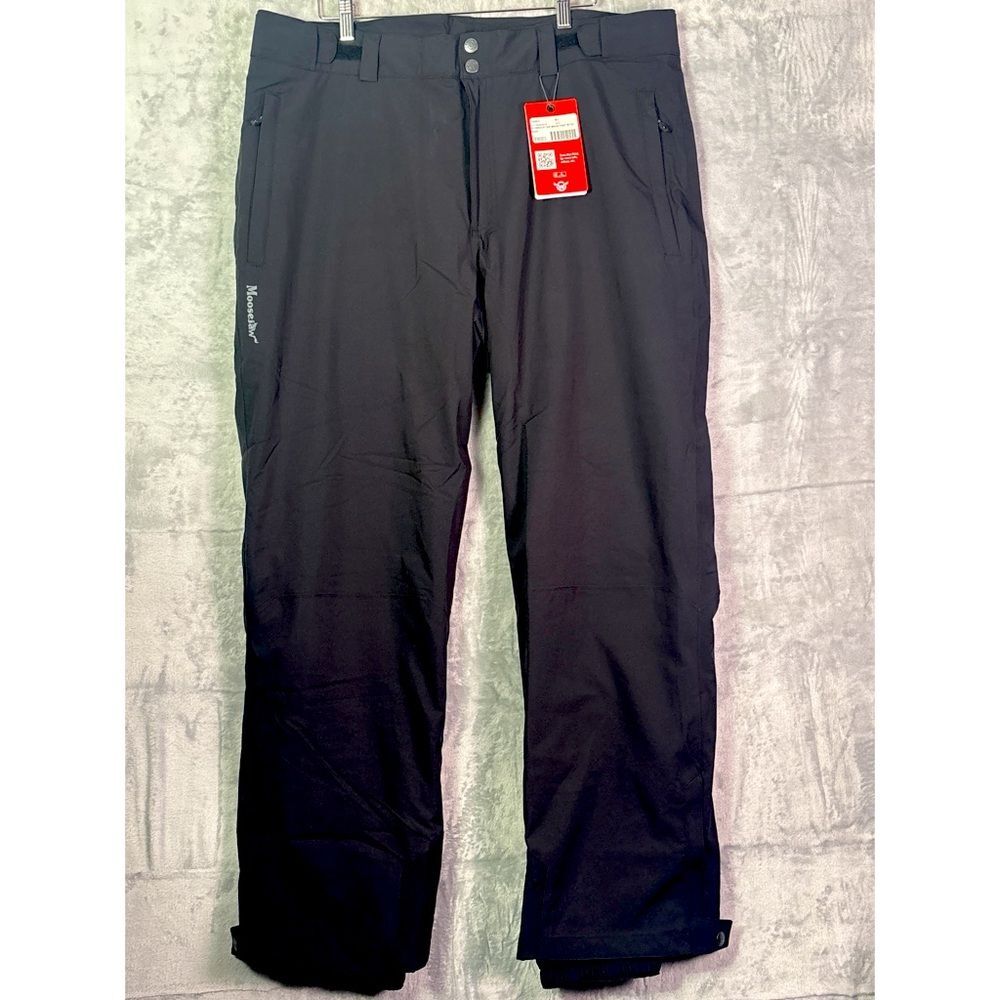 NWT New Moosejaw Black Waterproof Insulated Mens Ski and Snow Pants Size XL